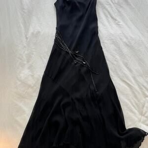 Black bcbg max azria dress  with lace up and embriodered detail